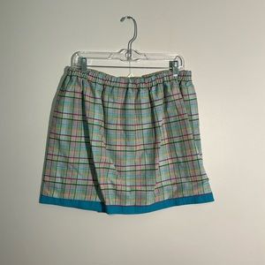 vintage 80s multicolor plaid mini skirt